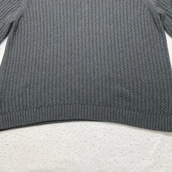 Eddie Bauer Men's XL Henley Sweater Heavyweight Dark Gray Pullover Button Up - Picture 11 of 11